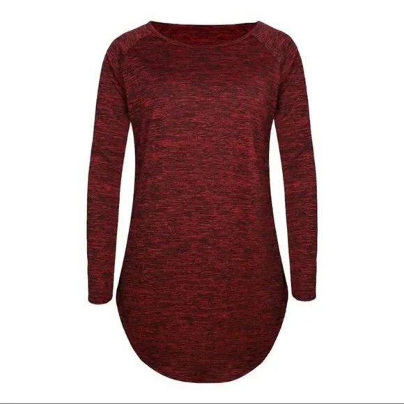 MYOBE WOMEN'S BLACK/RED LONG SLEEVE TUNIC TOP SIZE MEDIUM-EUC - Picture 2 of 8